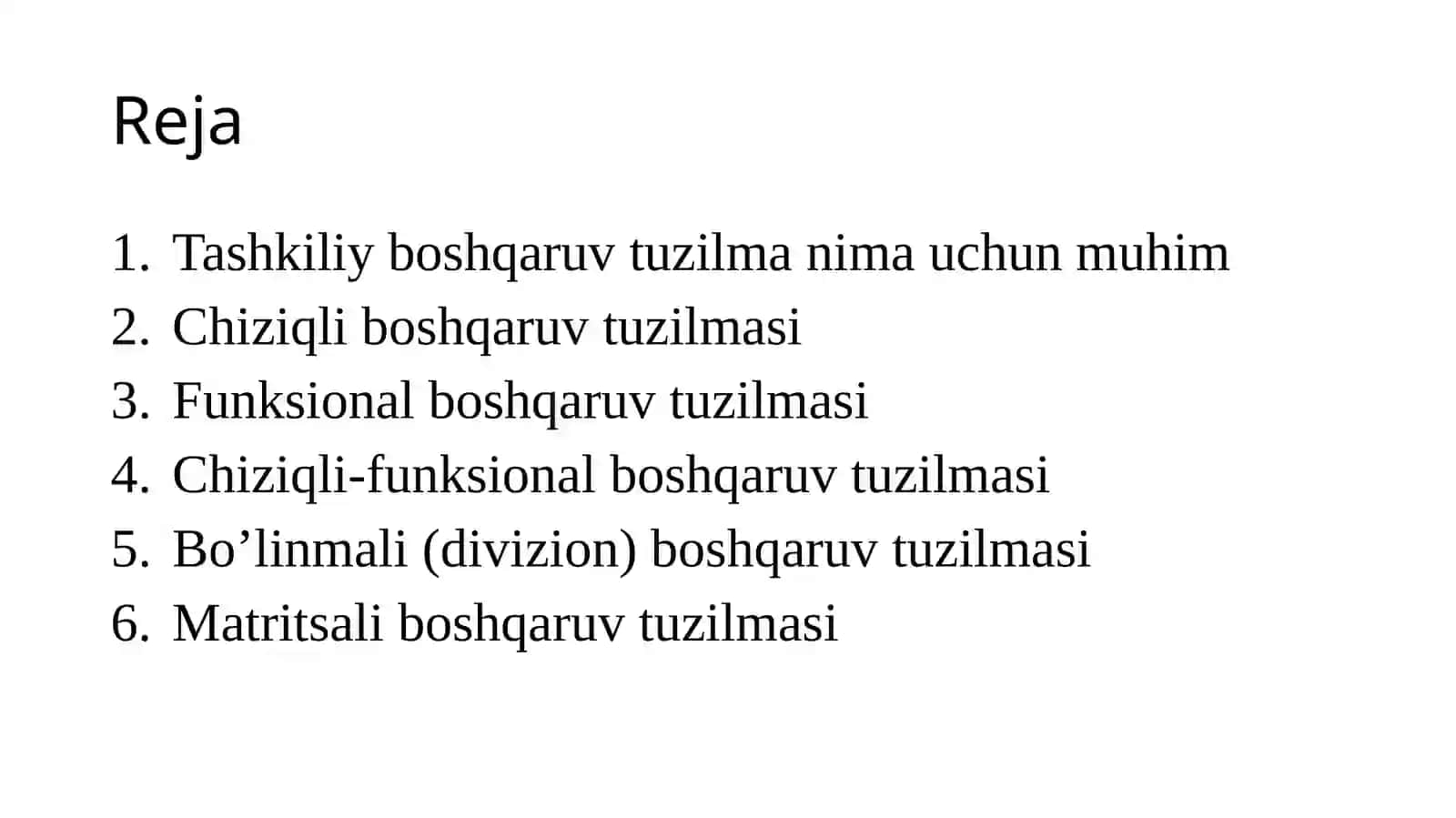 Tashkiliy TUZILMALARI 2