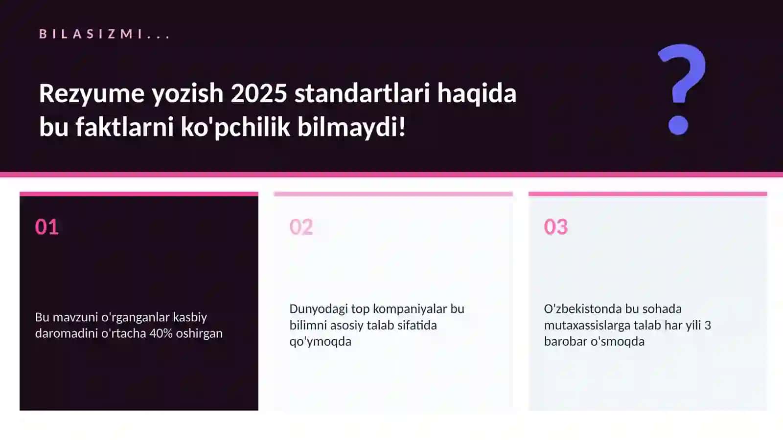 Rezyume yozish 2025 standartlari 2