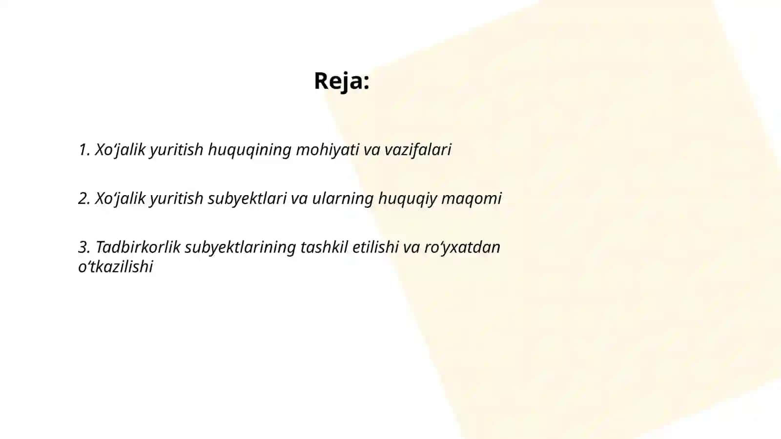 Xoʻjalik yuritish huquqi 2