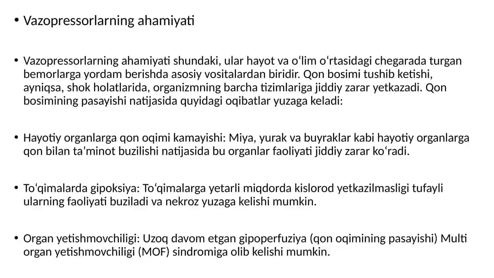 Vazopressorlarni tez tibbiy yordamida ishlatilishi 2