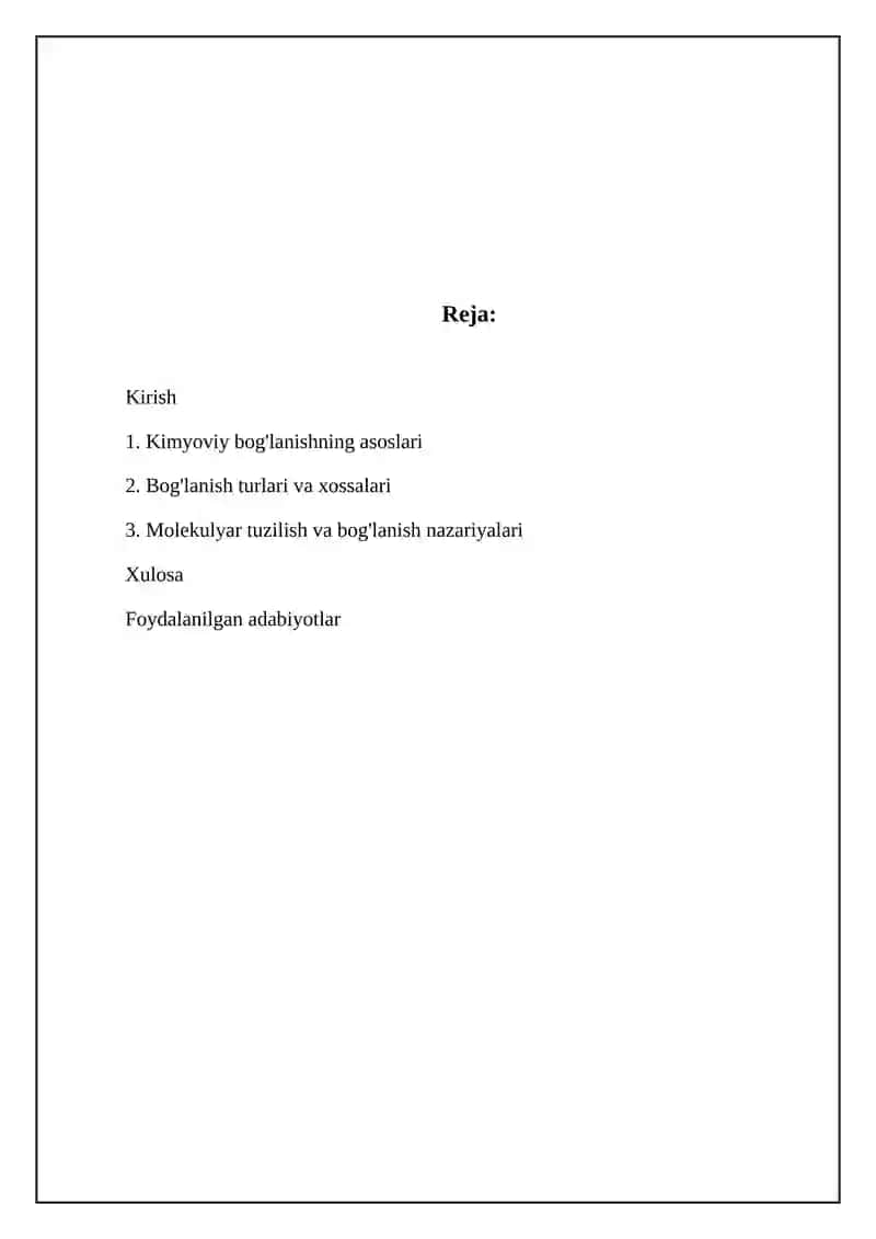 Kimyoviy bogʻlanishning hosil boʻlishi 2