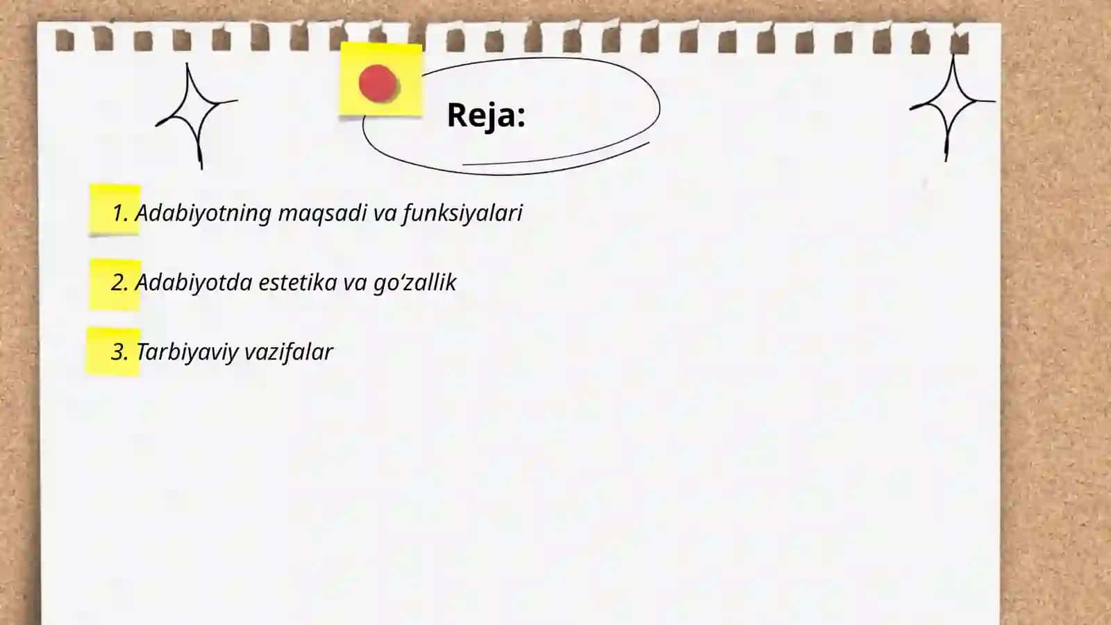Adabiyot fanining maqsadi va vazifalari 2
