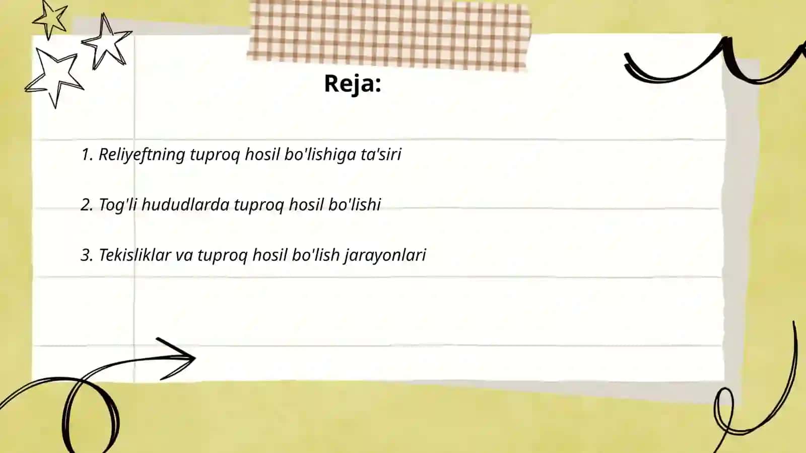 Reliyeftning tuproq hosil bo'lishiga ta'siri 2