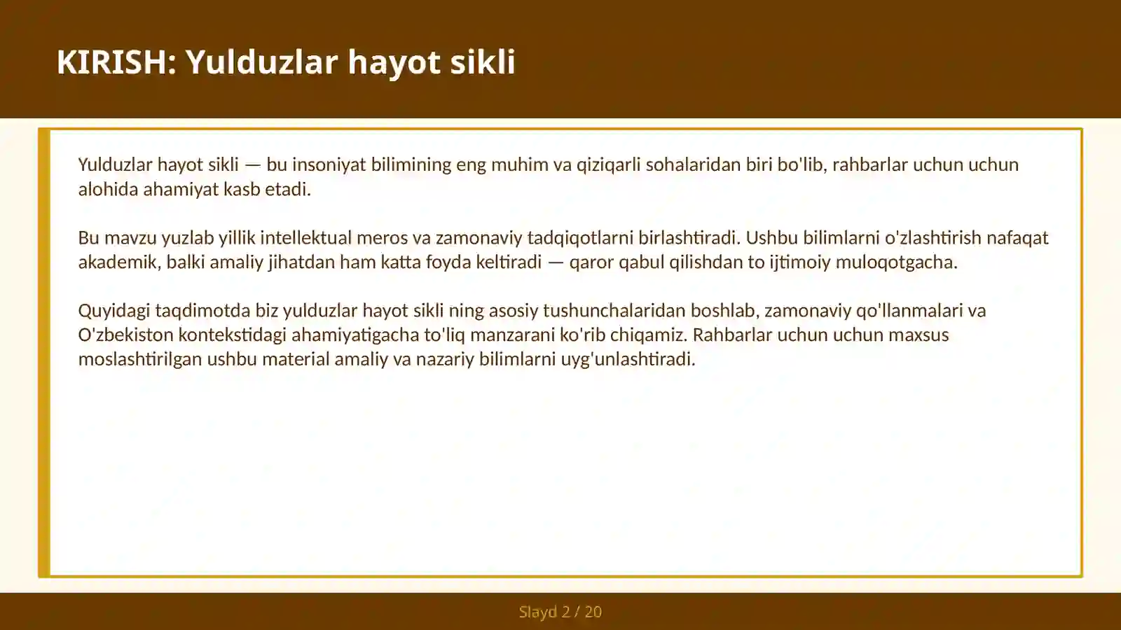 Yulduzlar hayot sikli 2