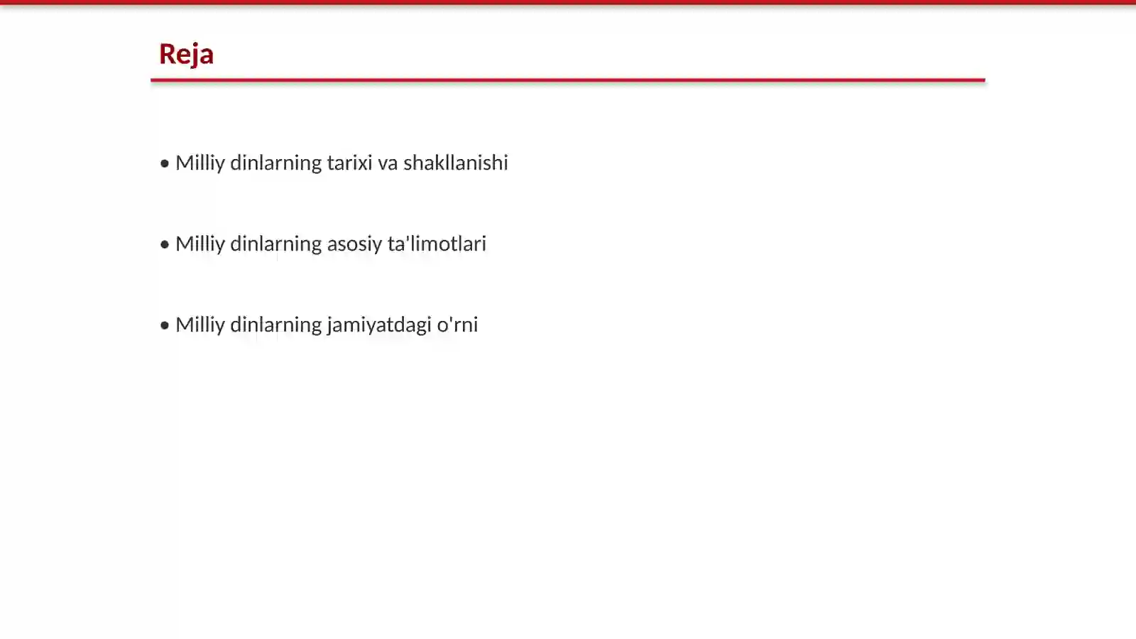 Milliy dinlarning asosiy talimoti 2