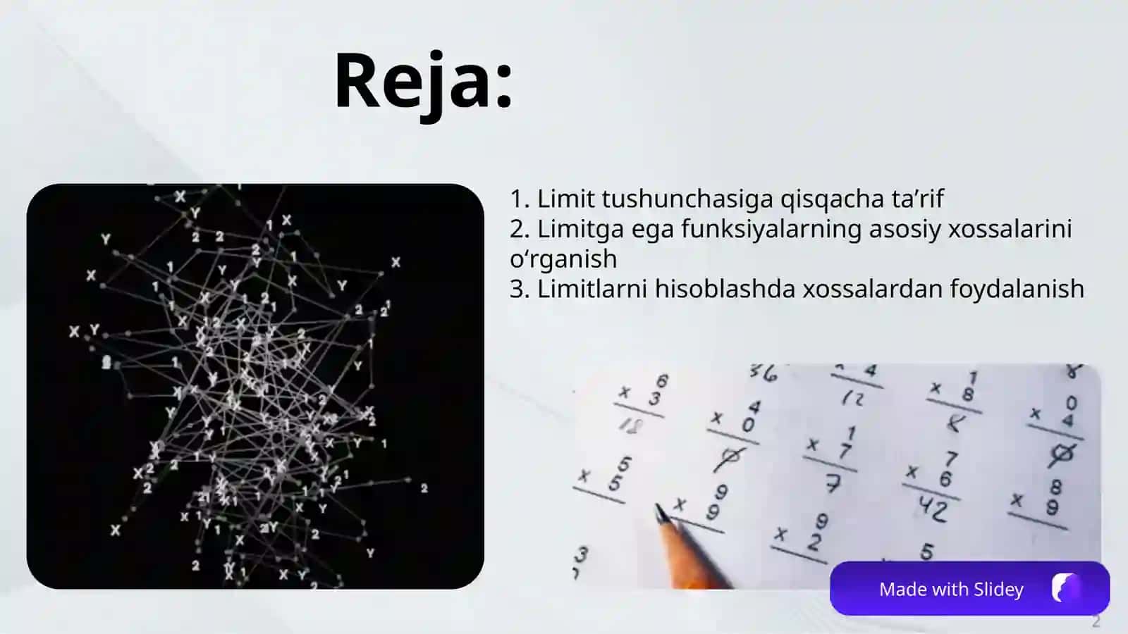 Limitga ega boʻlgan funksiyalarning xossalari 2