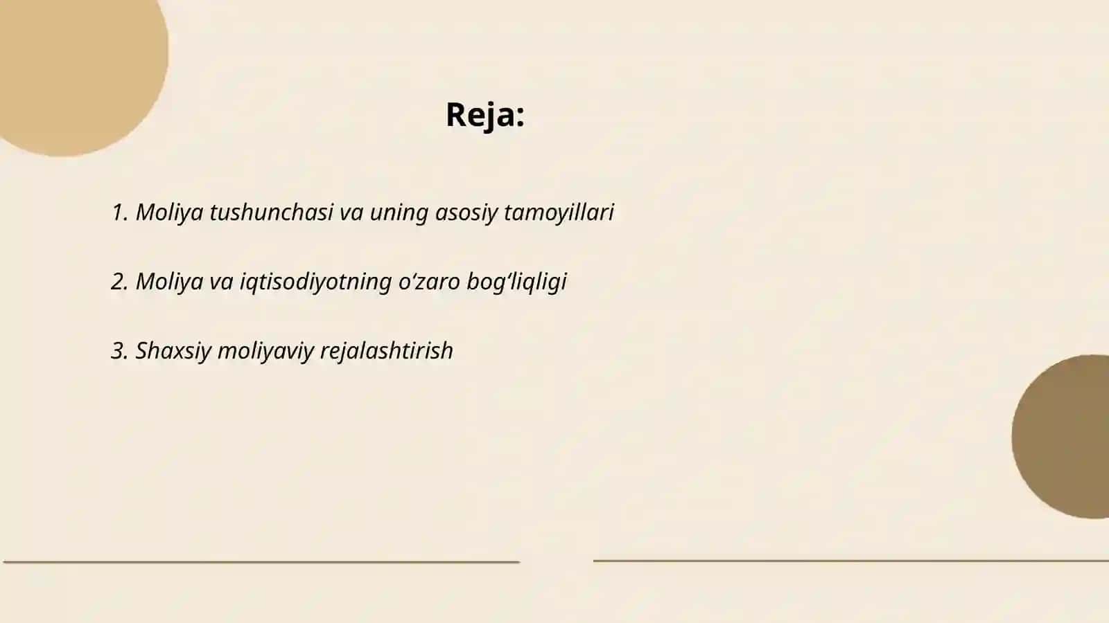 Moliya tushunchasi va uning asosiy tamoyillari 2