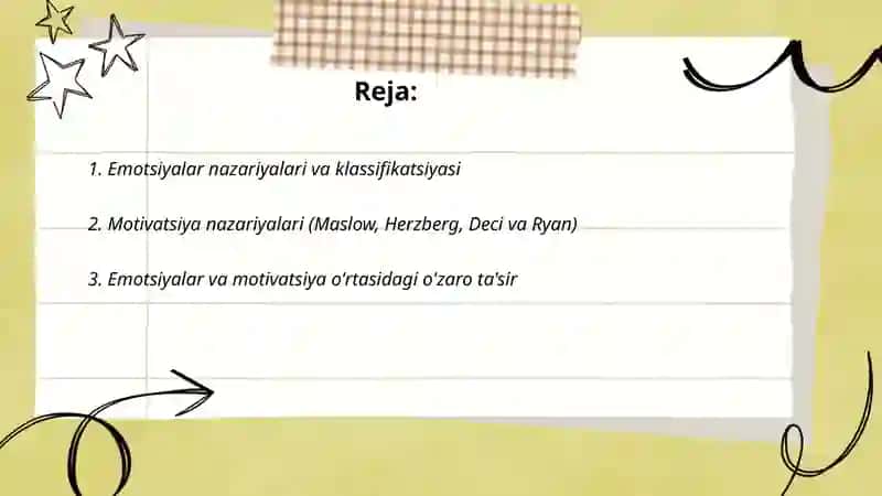 Emotsiya va motivatsiya psixologiyasi 2