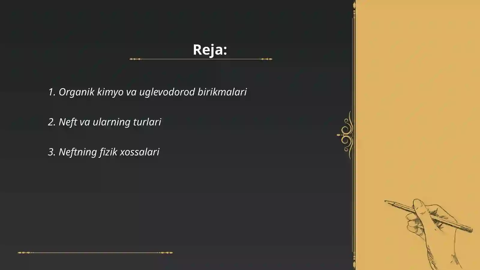 Organik kimyo va uglevodorod birikmalari 2