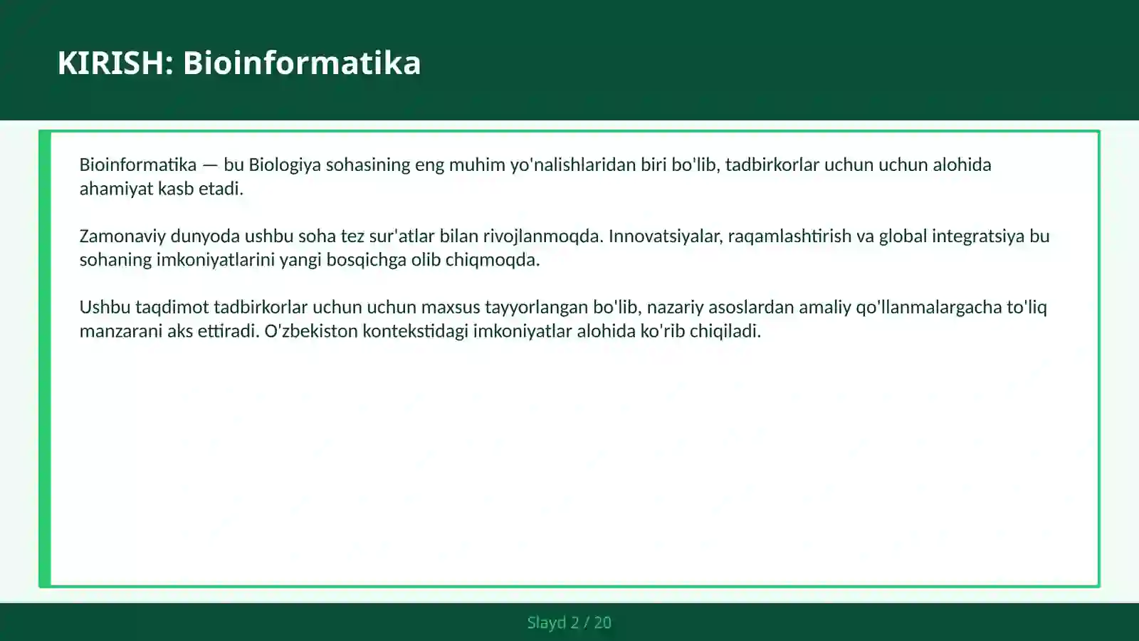 BIOINFORMATIKA 2