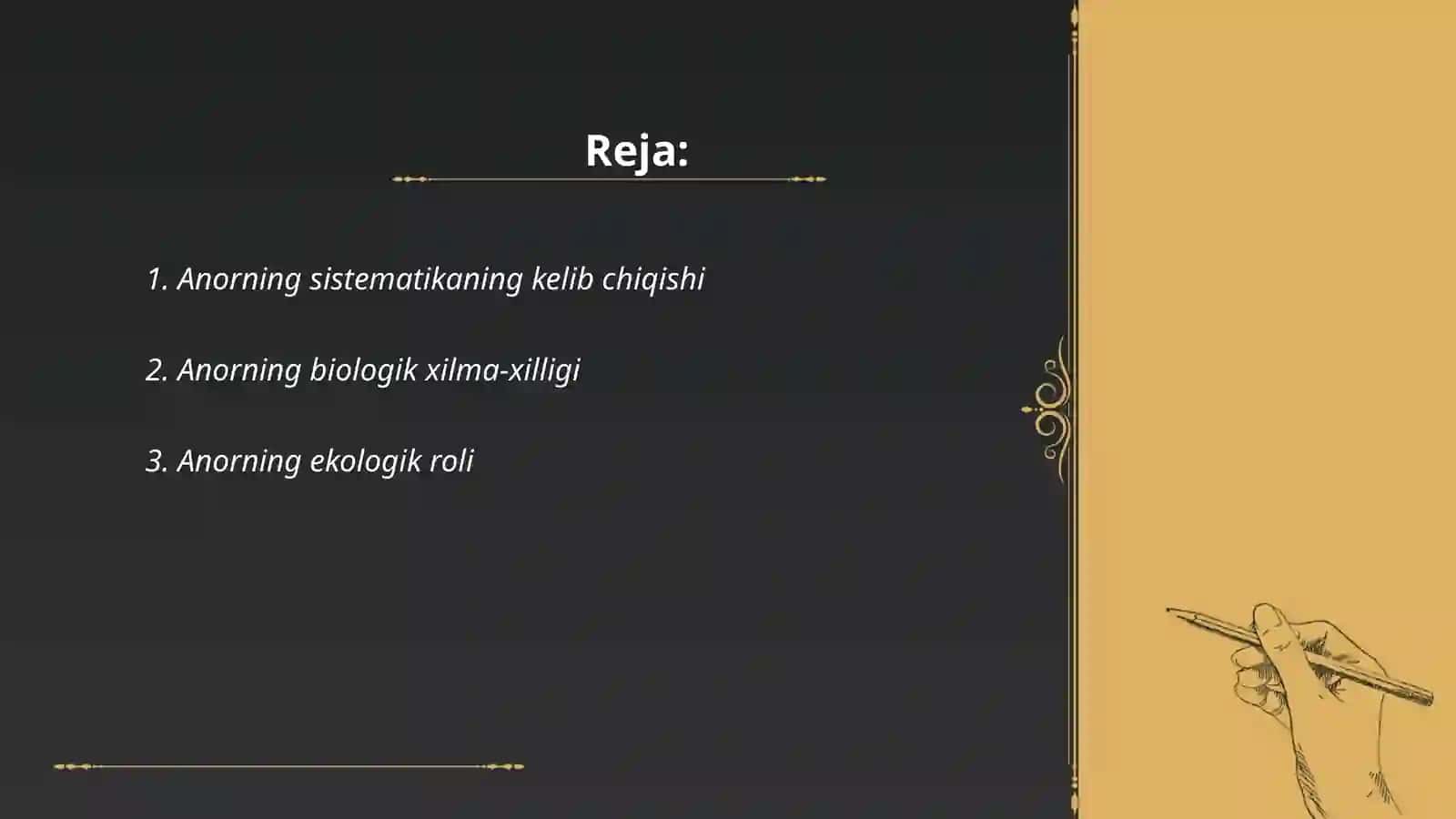 Anorning sistematikasini urganish 2