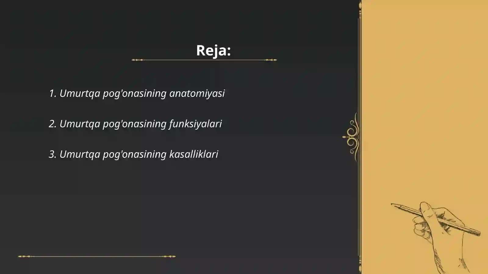 Umurtqa pog‘onasining birikuvi 2