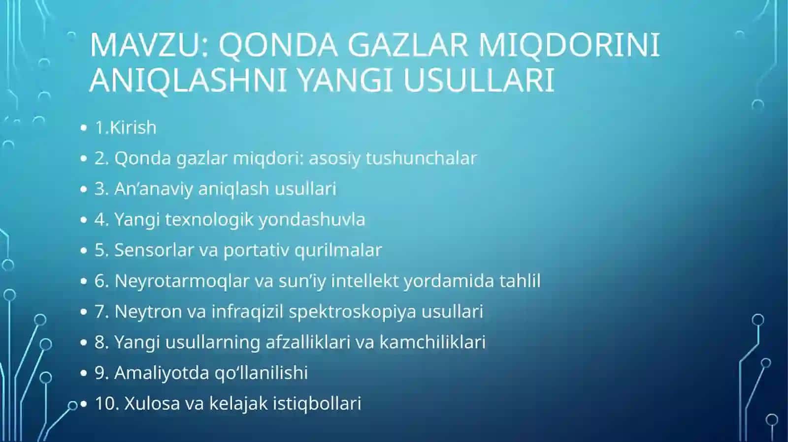 Qonda gazlar miqdorini aniqlashni yangi usullari 2