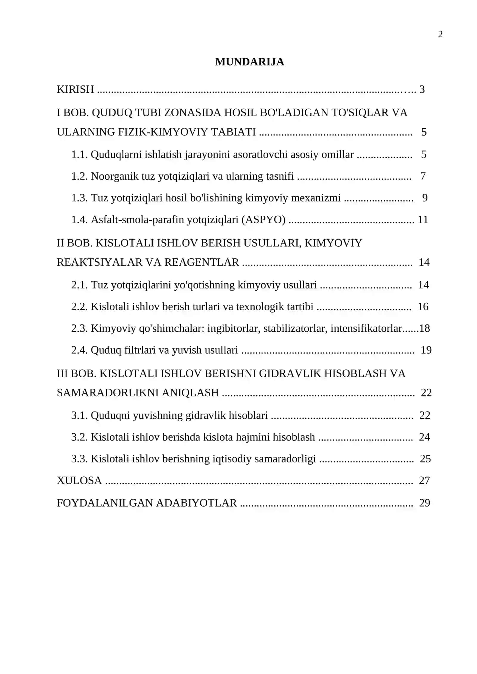 GAZ QUDUQLARIGA KISLOTALI ISHLOV BERISH HISOBLARI 2