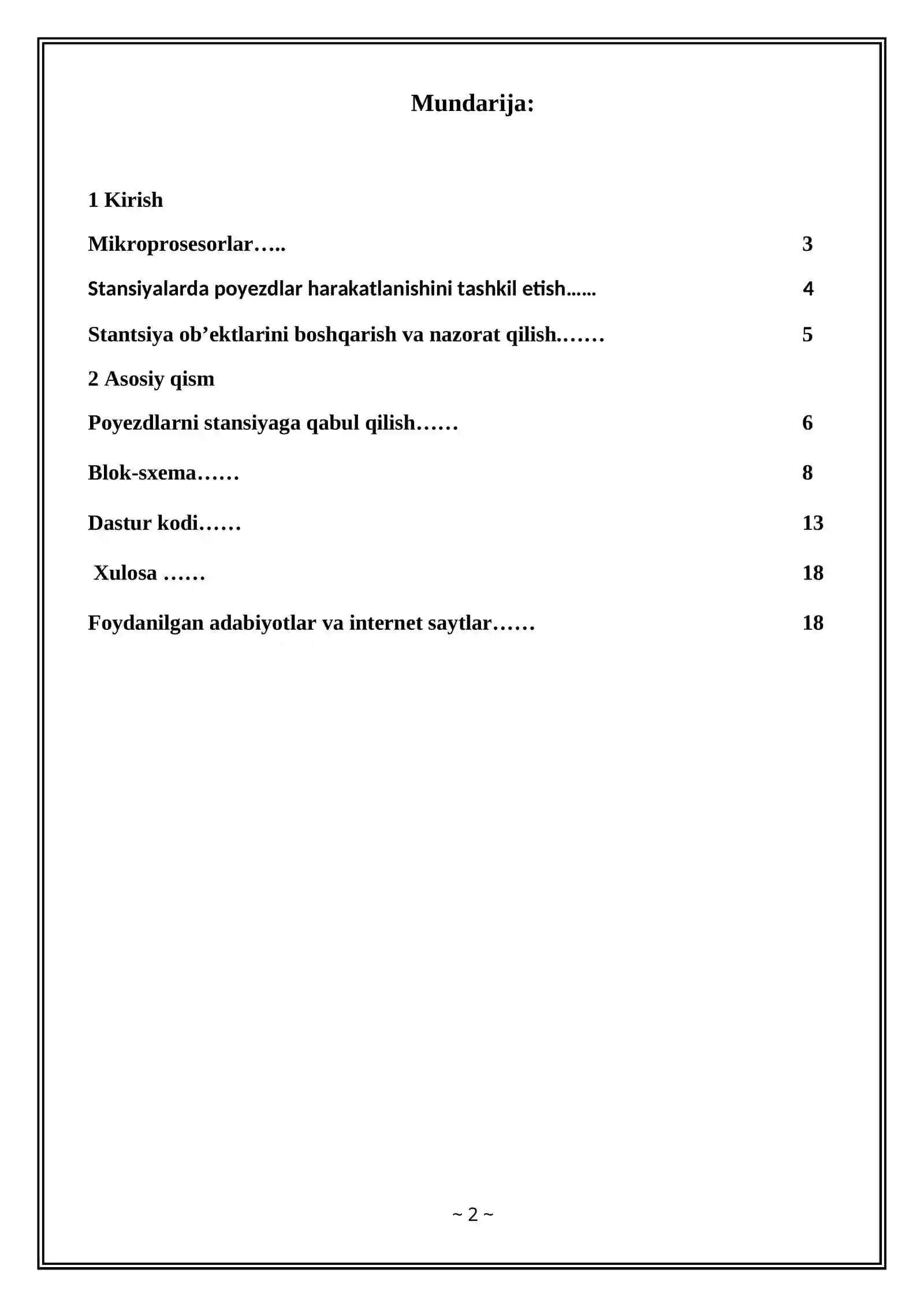 Transportda axborot tizimlari va texnologiyalari kafedrasi 2