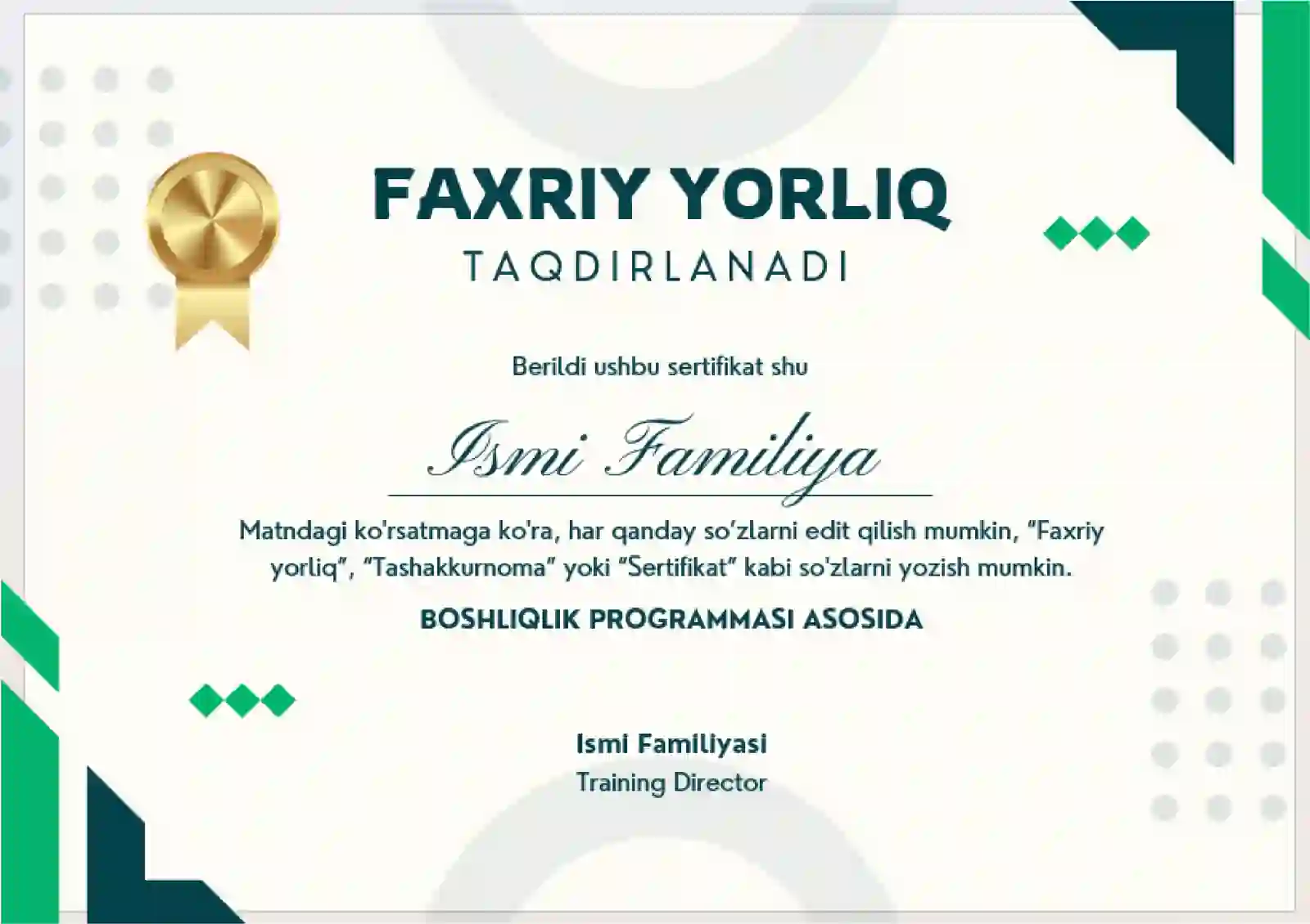 Faxriy Yorliq 2