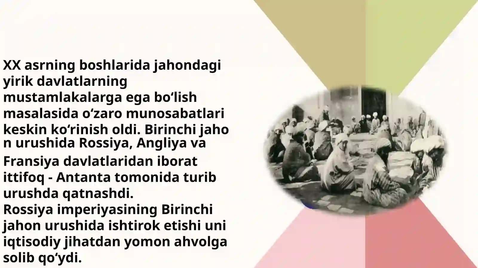 turkiston XX ASR BOSHLARIDA BIRINCHI JAHON URUSHINING TURKISTONGA TASIRI 2