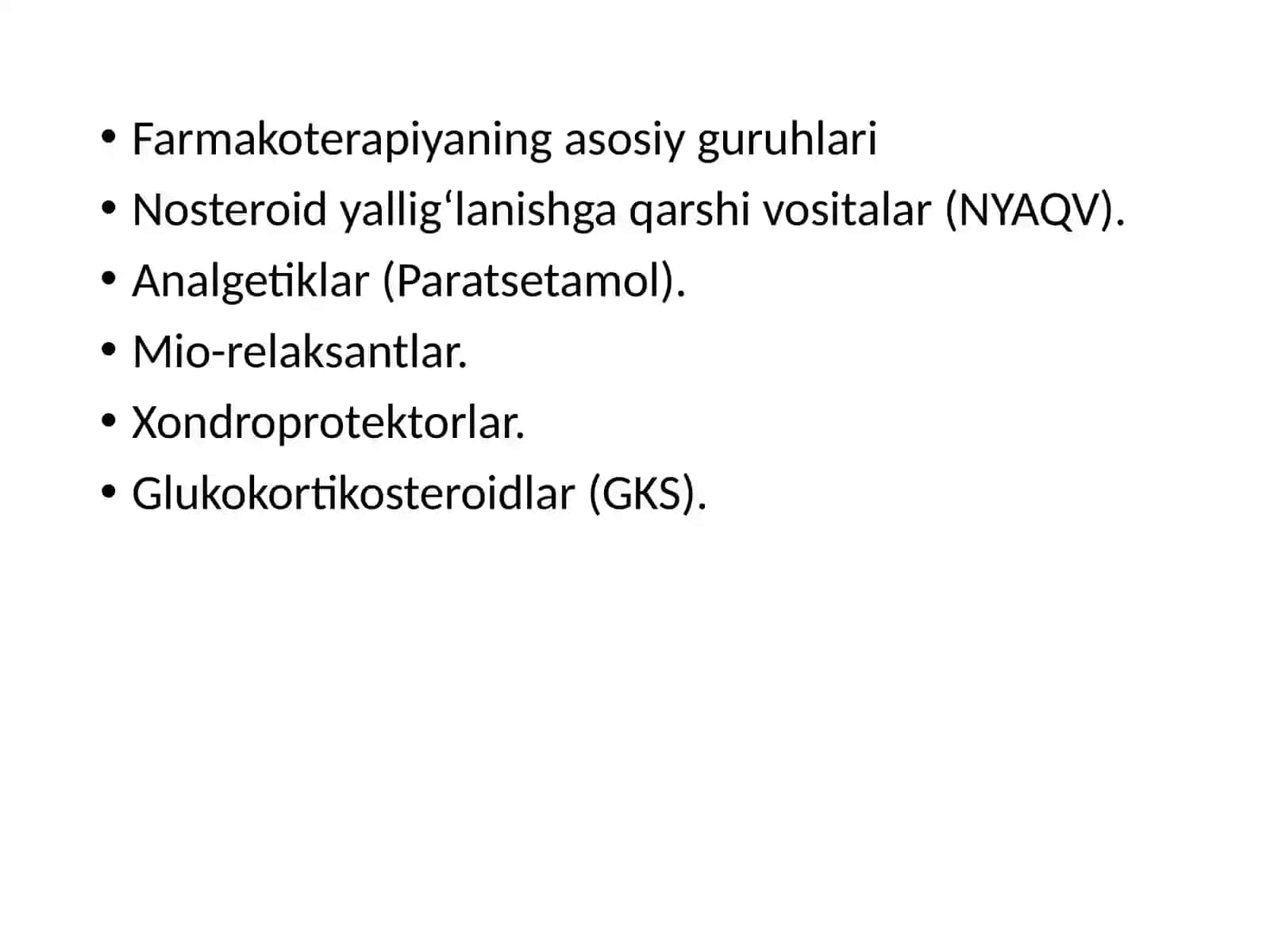 Artrit, artralgiya va beldagi og‘riq sindromlarida dori vositalarini ratsional qo‘llashga klinik-farmakologik yondashuv 2