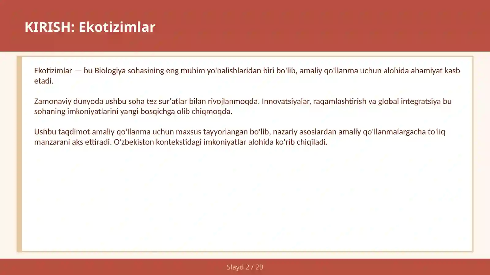 Ekotizimlar 2
