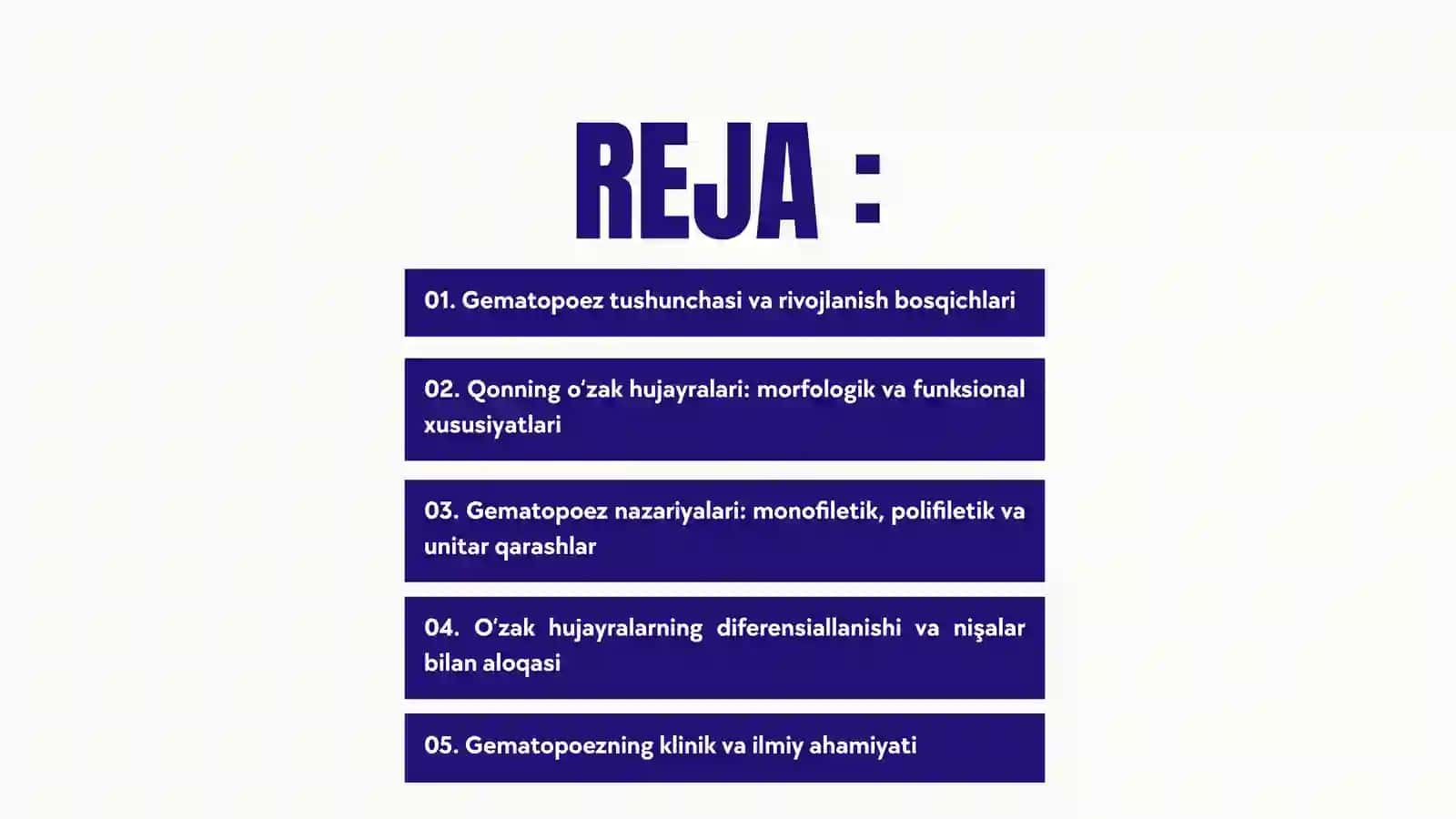 Gematopoez nazariyalari. Qonning o'zak hujayrasi morfo-funksional xarakteristikasi 2