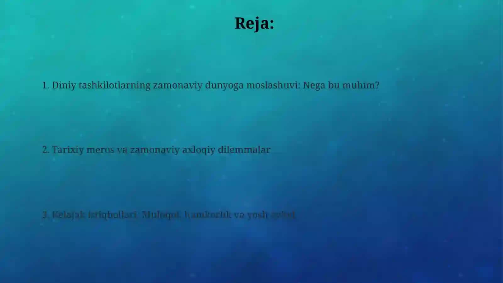 Diniy tashkilotlarning zamonaviy dunyoviy meʼyorlarga moslashuvning ahamiyati 2
