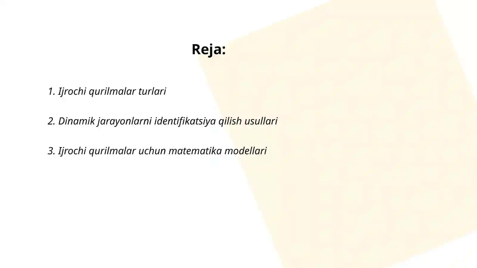 Texnologik jarayonlarni avtamatlashtirish fanidan Mustaqil ishi 2