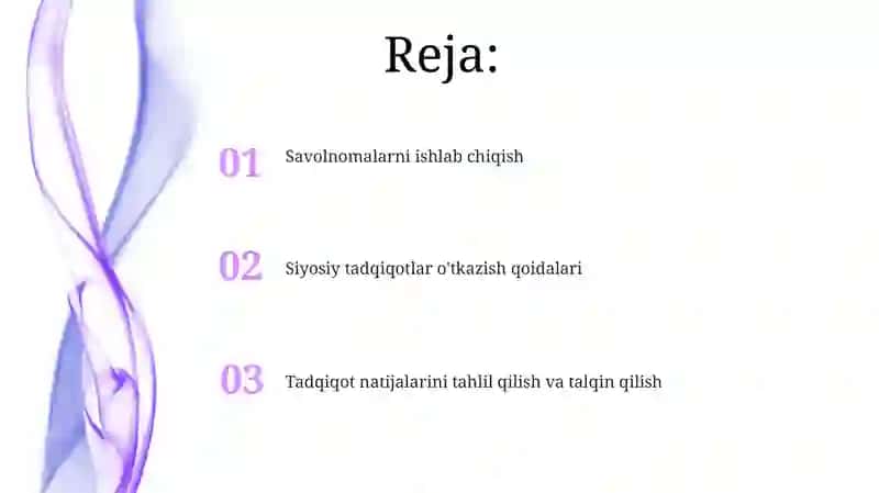 Savolnomalarni ishlab chiqish 2