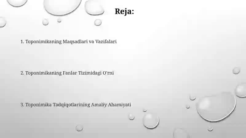Toponomika fanining maqsad vazifalar. Fanlar tizimidagi o'rni 2