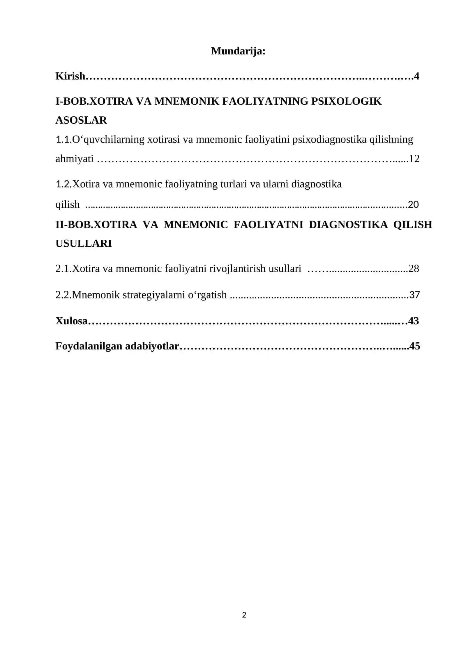 O‘quvchilarning xotirasi va mnemonic faoliyatini psixodiagnostika qilishning ahmiyati va turli usull 2