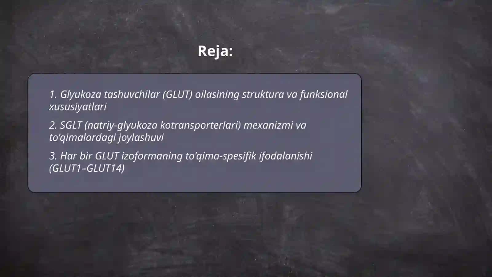 Glyukoza tashuvchilarning tuzilishi, spesifikligi, klinik ahamiyati 2