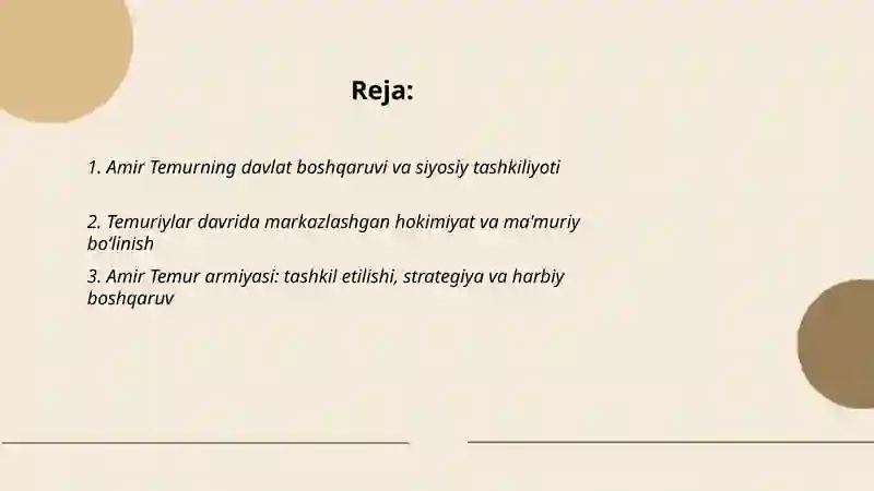 Amir Temur davri davlatchiligi 2