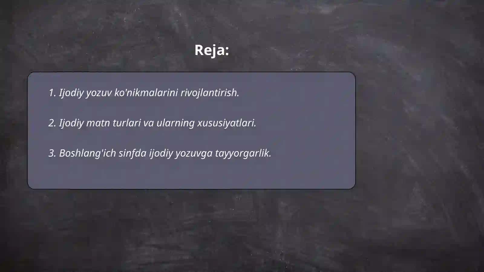 Boshlangʻich talim jarayonida oʻquvchilarni ijodiy matn tuzishga oʻrgatish tavsiyalar ishlab chiqish 2