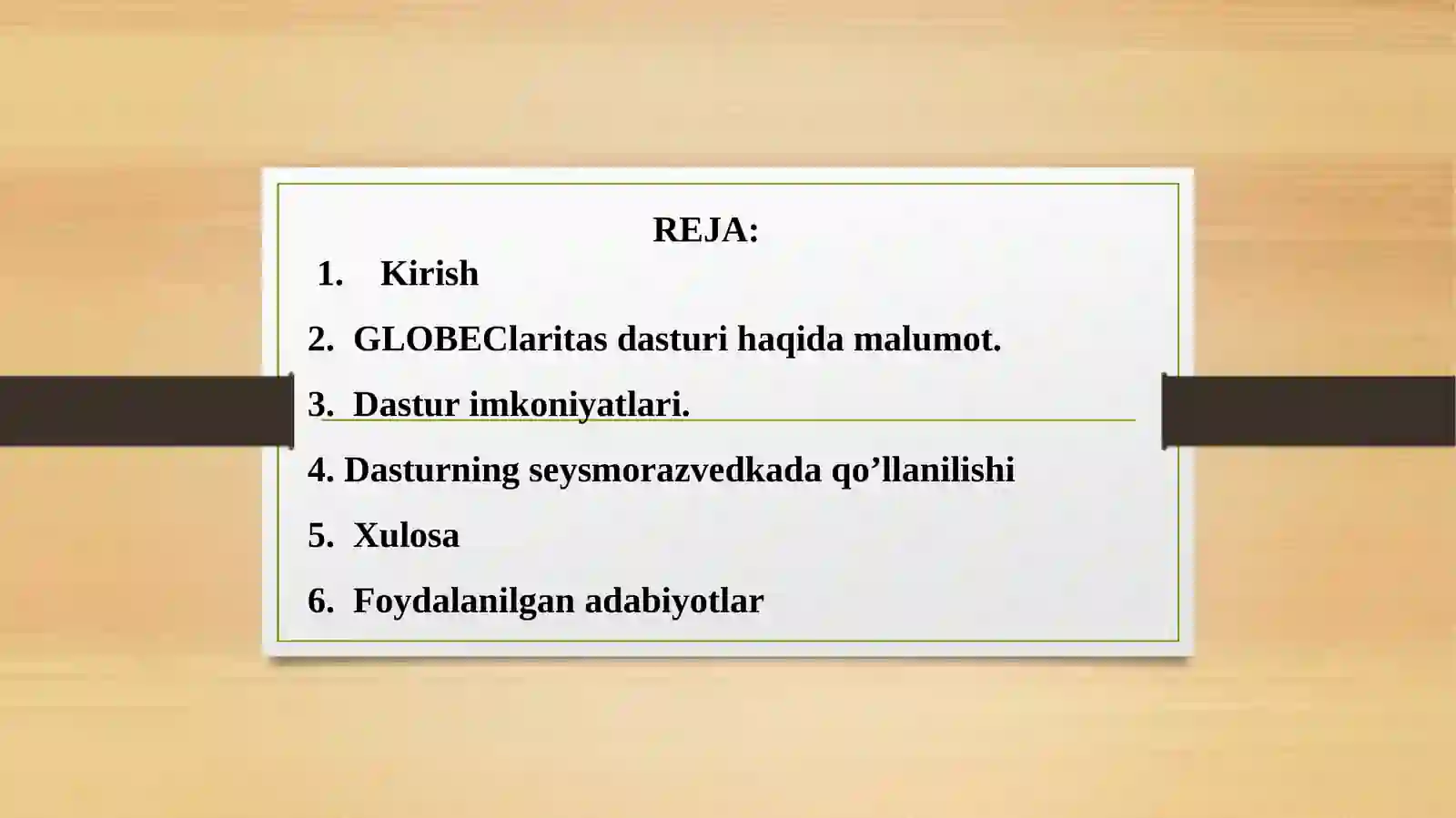 GLOBEClaritas dasturi 2