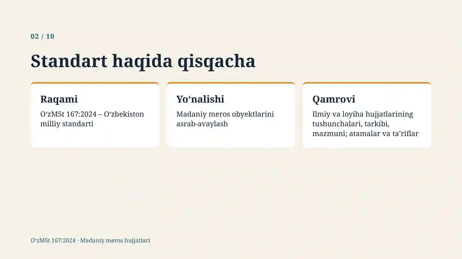 O‘ZBEKISTON MILLIY STANDARTI O‘zMSt 167:2024 2
