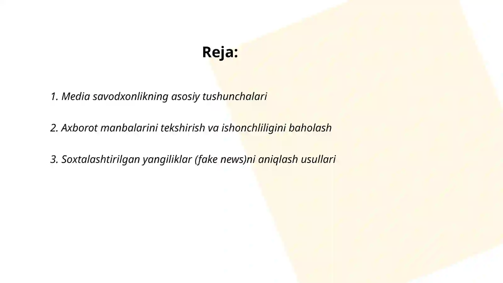 Media savodxonlik 2