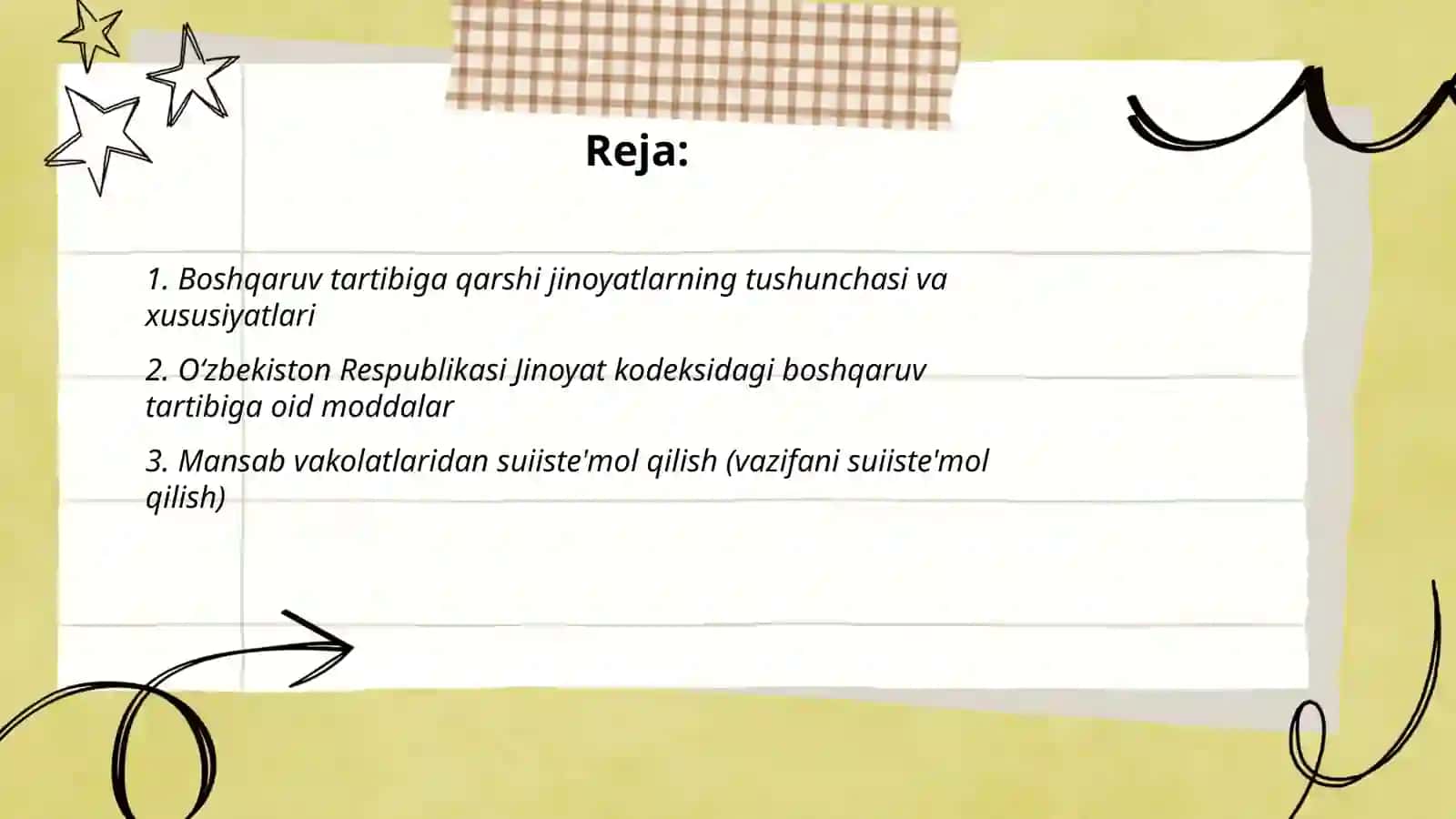 Boshqaruv tartibiga qarshi jinoyatlar 2
