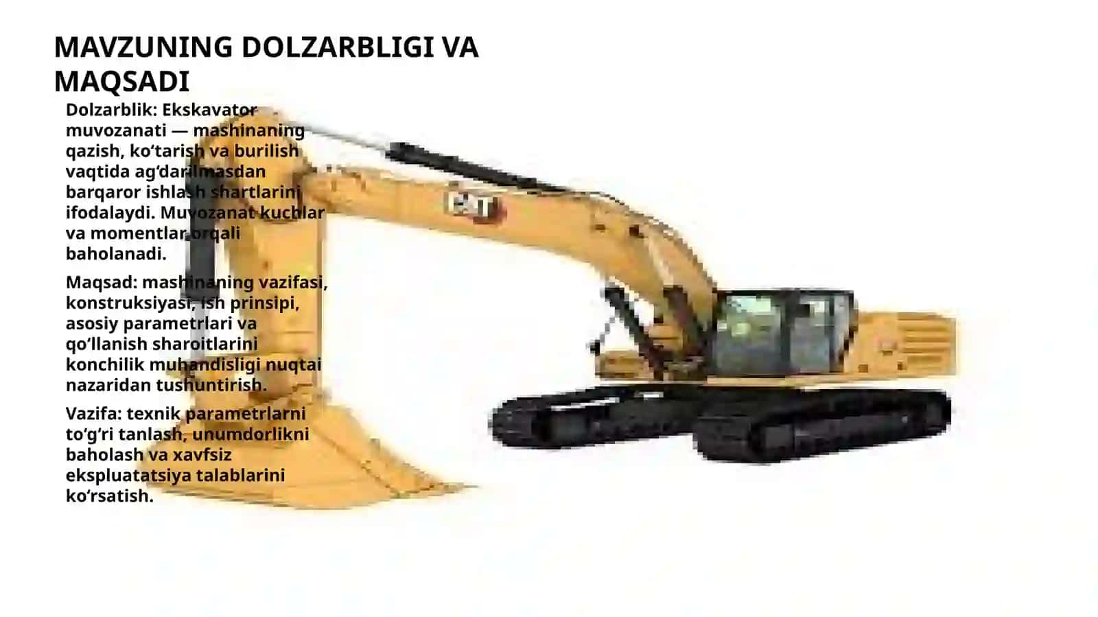 EKSKAVATORLAR MUVOZANATI 2