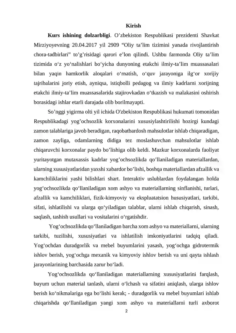 O'QUVCHILARGA YOG’OCHGA ISHLOV BERISH TOKARLIK DASTGOHIDA SHAKLLI YUZALAR KESISH MAVZUSINI O'QITISH METODIKASI 2