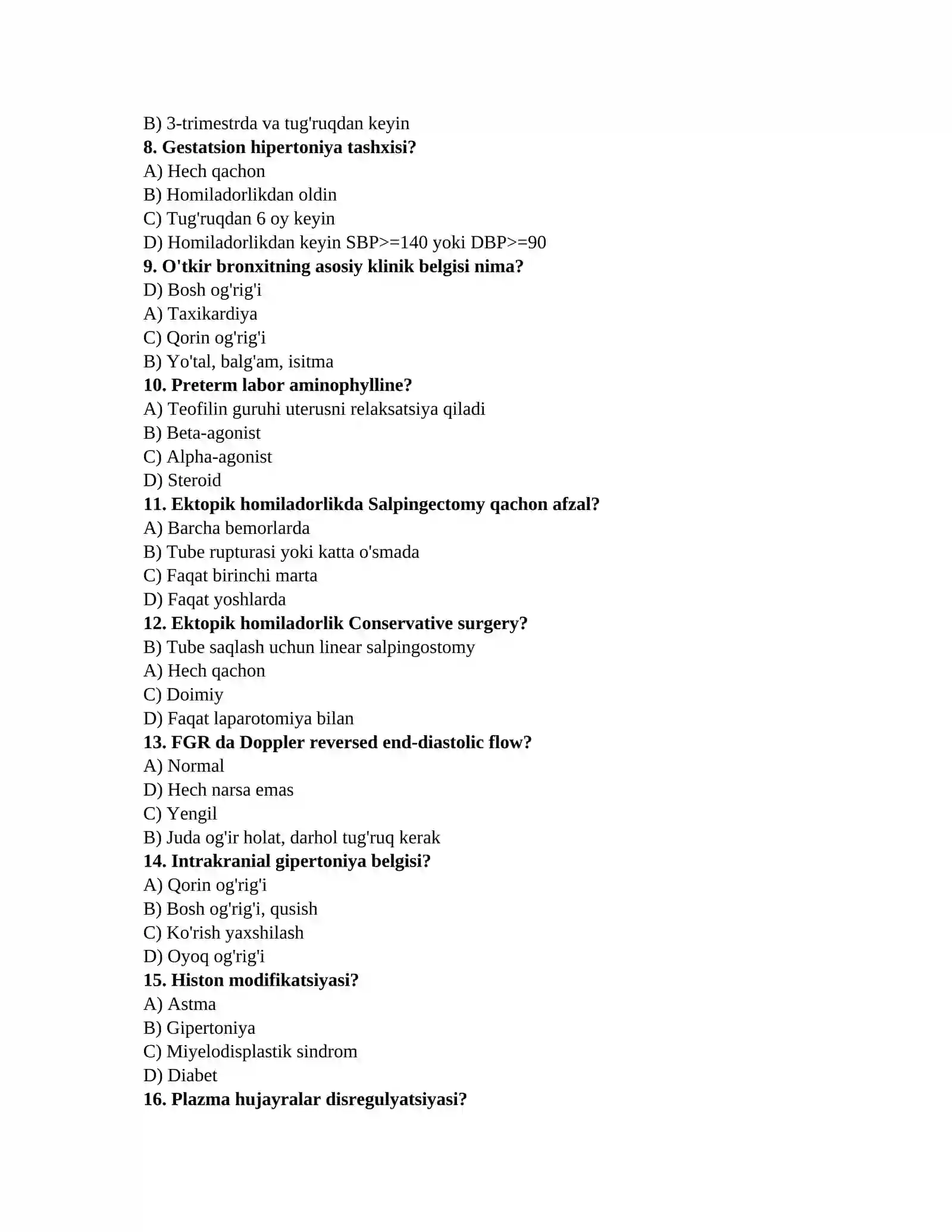 Mutaxassislik testlari 2