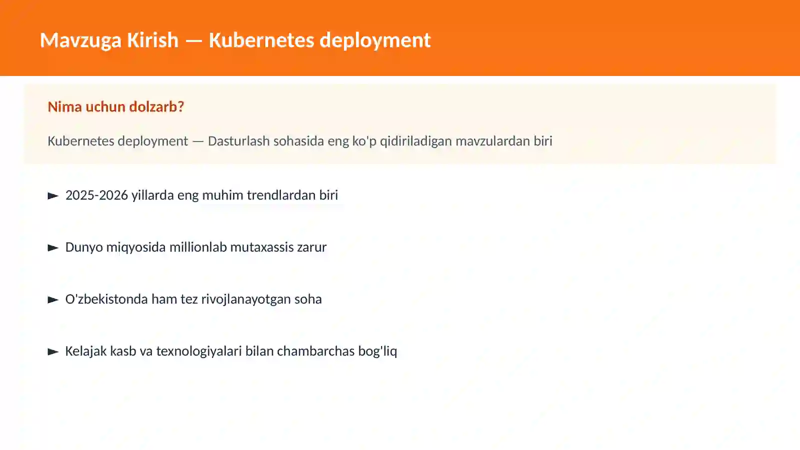 Kubernetes deployment 2