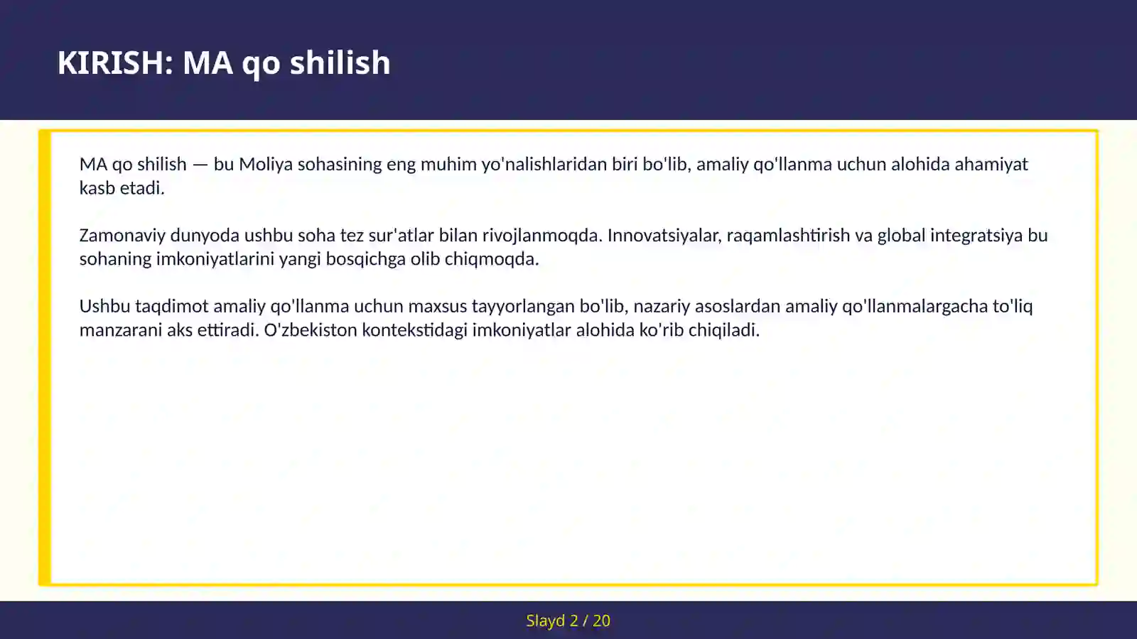 MA qo shilish 2