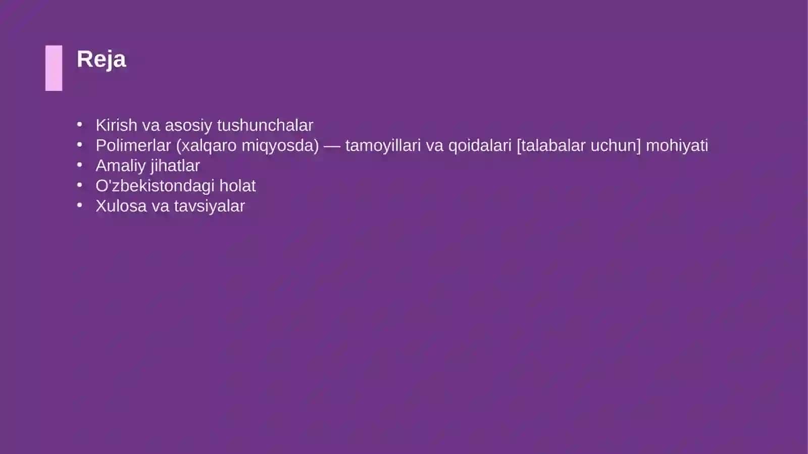 Polimerlar (xalqaro miqyosda) — tamoyillari va qoidalari [talabalar uchun] 2