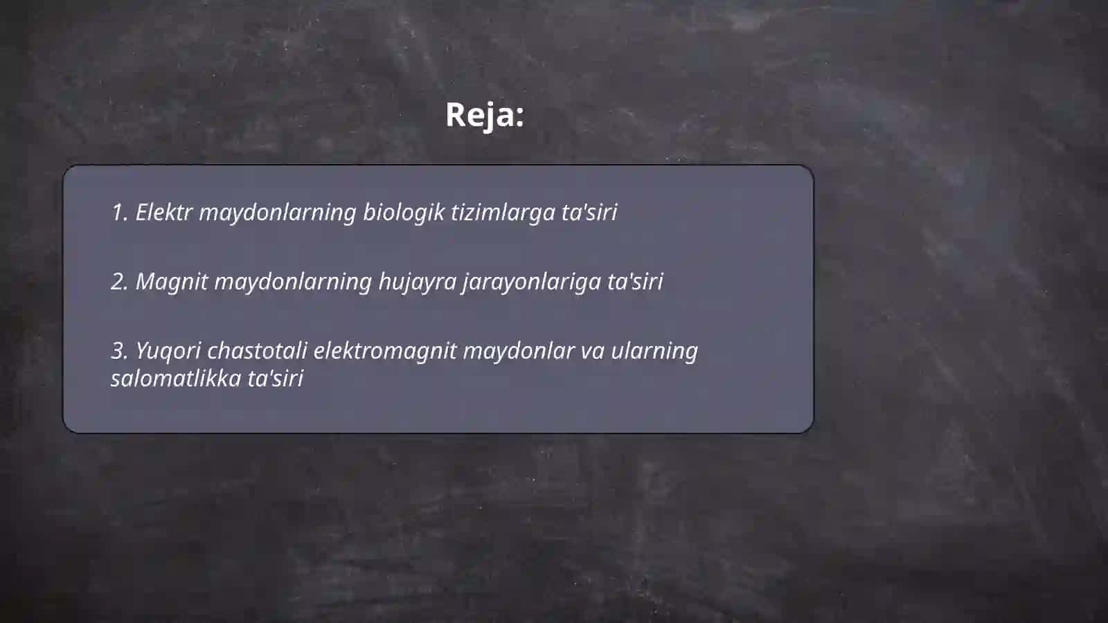 Elektr va magnit maydonlari va ularning tirik organizmga tasiri 2