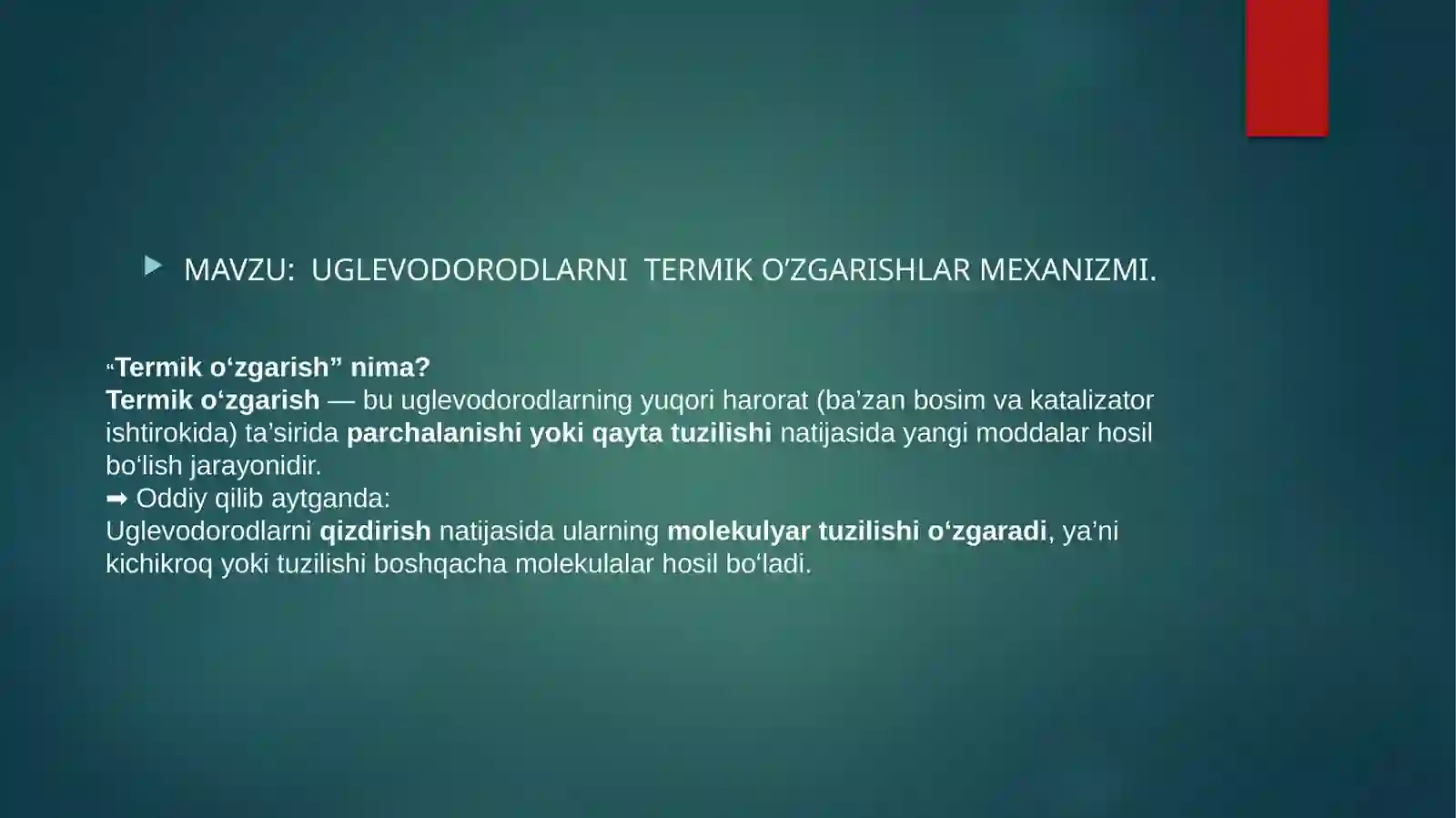 NEFT VA GAZ KIMYOSI HASANOV SAMARIDDINNING NEFTNI BIRLAMCHI QAYTA ISHLASH FANIDAN TAYYORLAGAN TAQDIMOTI 2