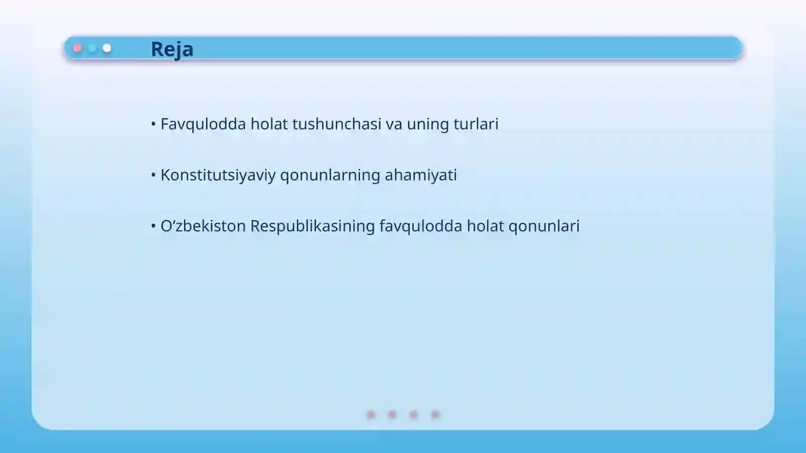 O‘zbekiston Respublikasining “Favqulodda holat to‘g‘risida”gi Konstitutsiyaviy Qonuni mazmun-mohiyati 2