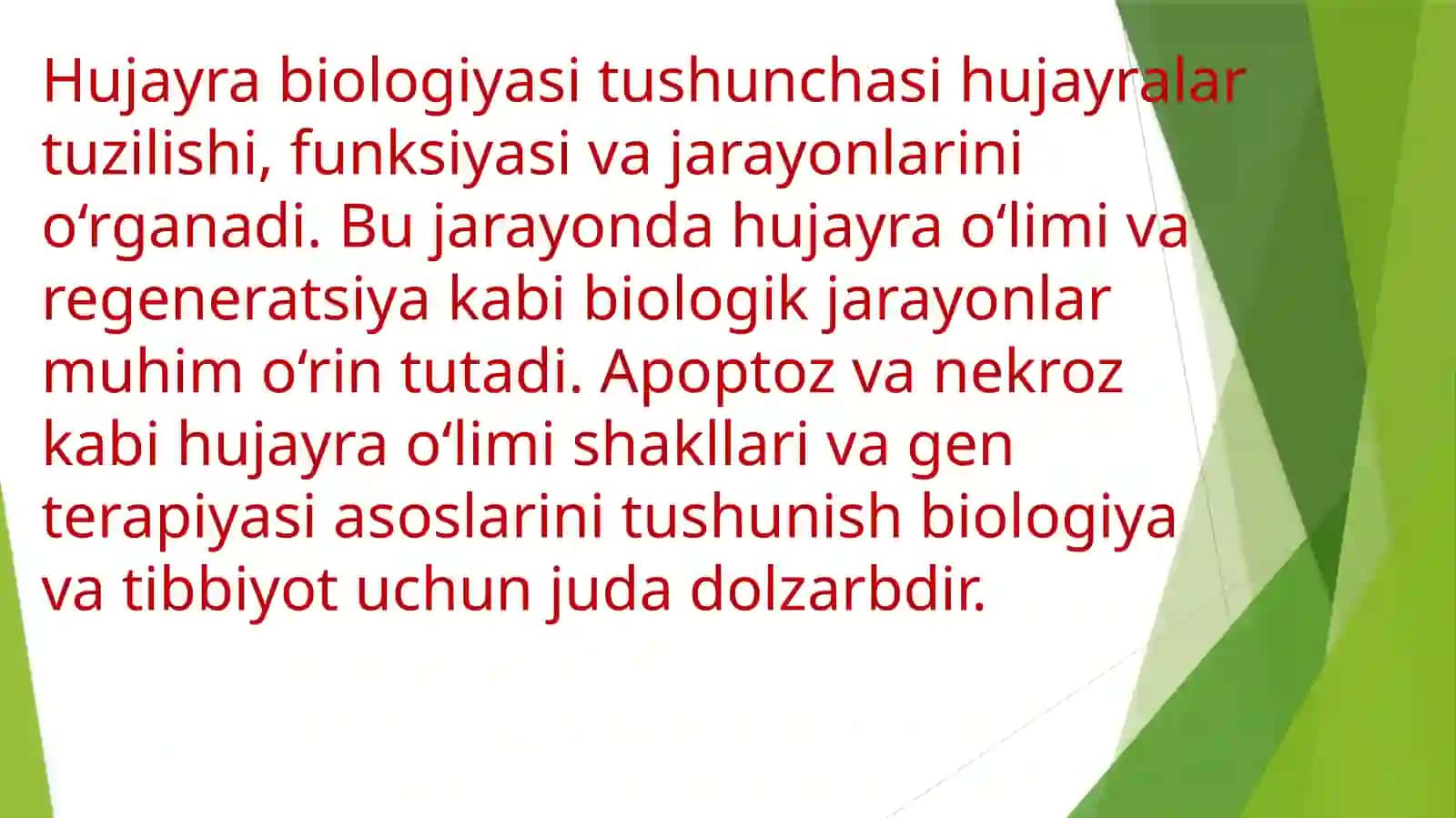 Hujayrabiologiyasi(apoptozvanekroz), genterapiyaasoslari 2