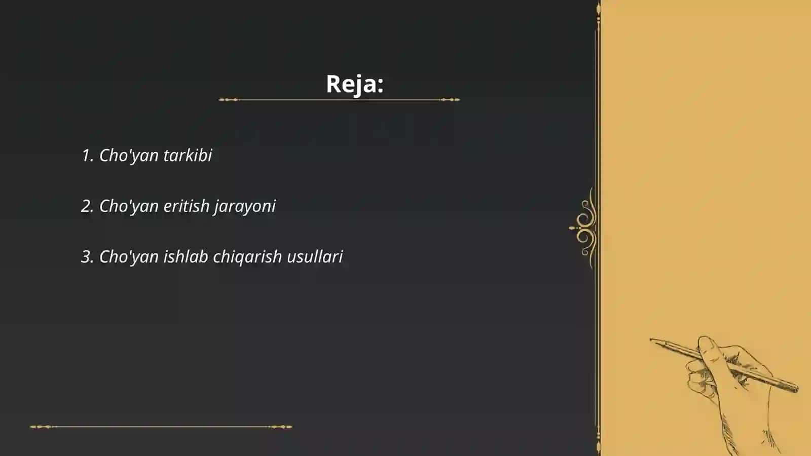Cho’yan olish texnalogiyasi 2