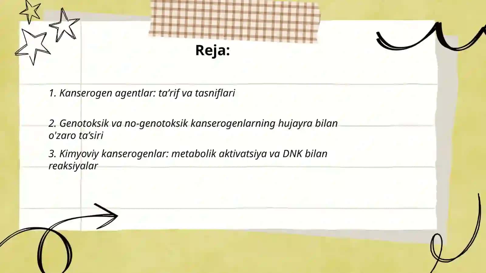 Kanserogen agentlar va ularning hujayralar bilan o'zaro tasiri 2