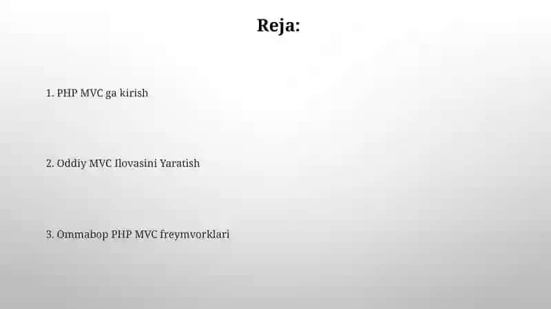 PHP MVC texnologiyasi 2