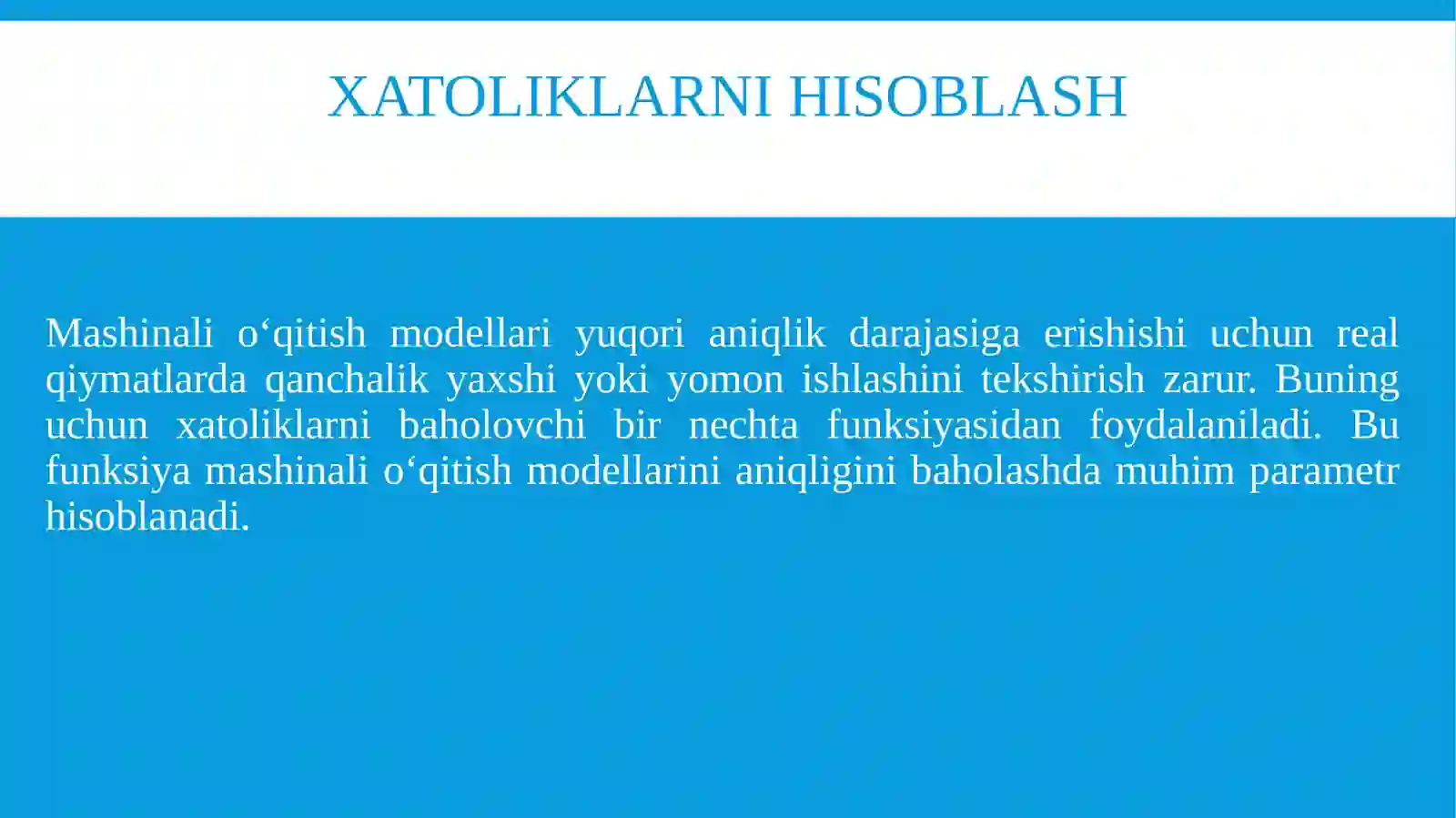 Xatoliklarni hisoblash 2